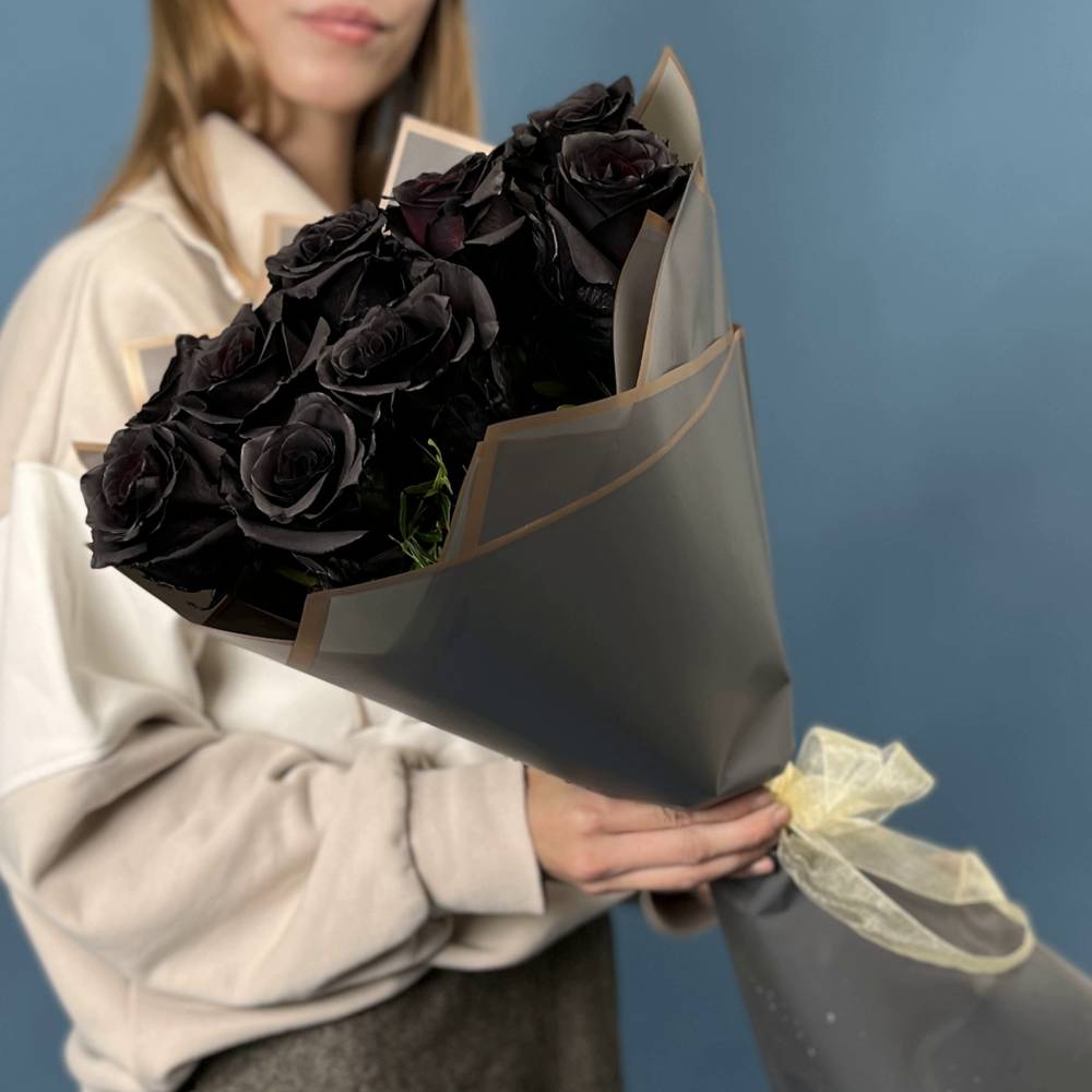 Букет из 11 чёрных роз Premium
