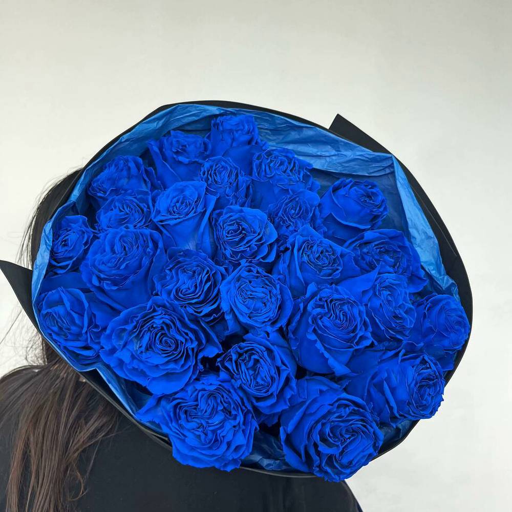 Букет из 25 синих роз Premium