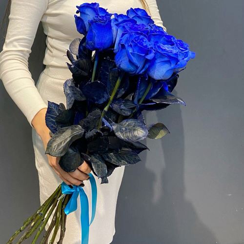 Букет из 11 синих роз Premium