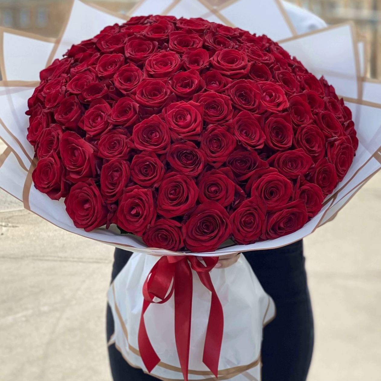 101 красная роза Premium