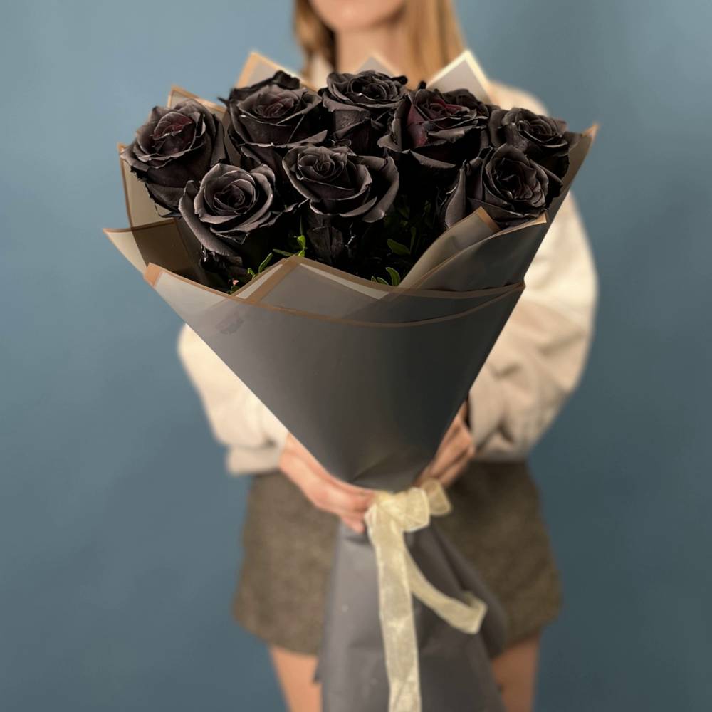 Букет из 11 чёрных роз Premium