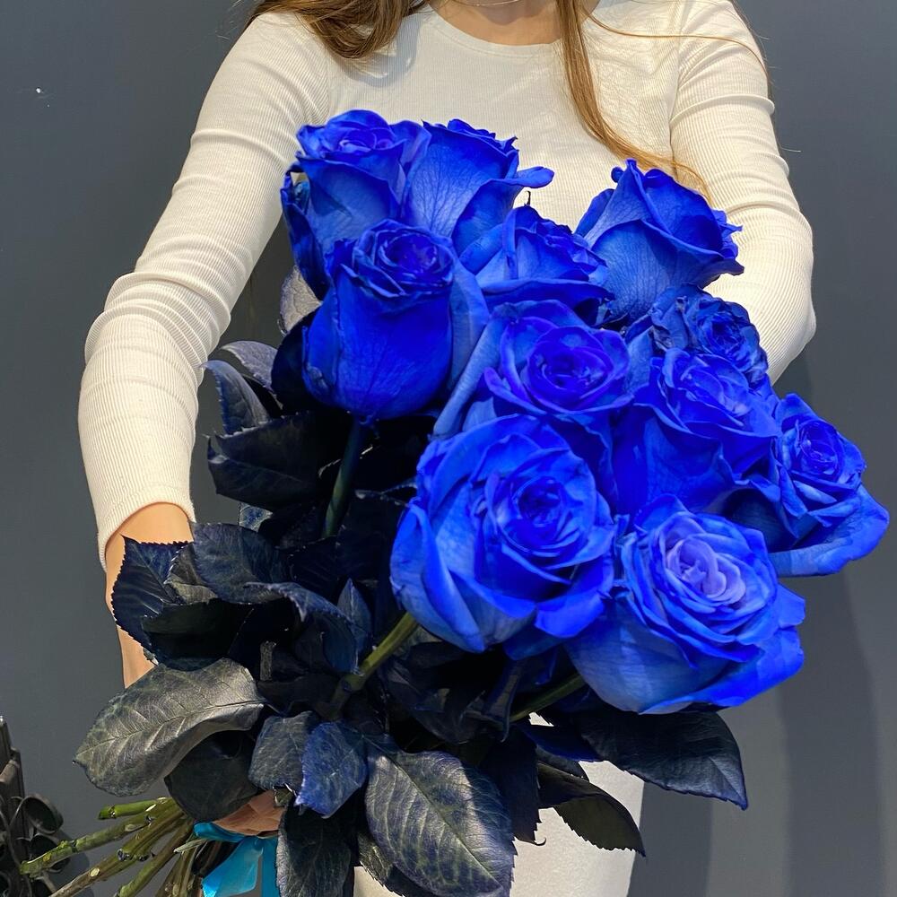Букет из 11 синих роз Premium