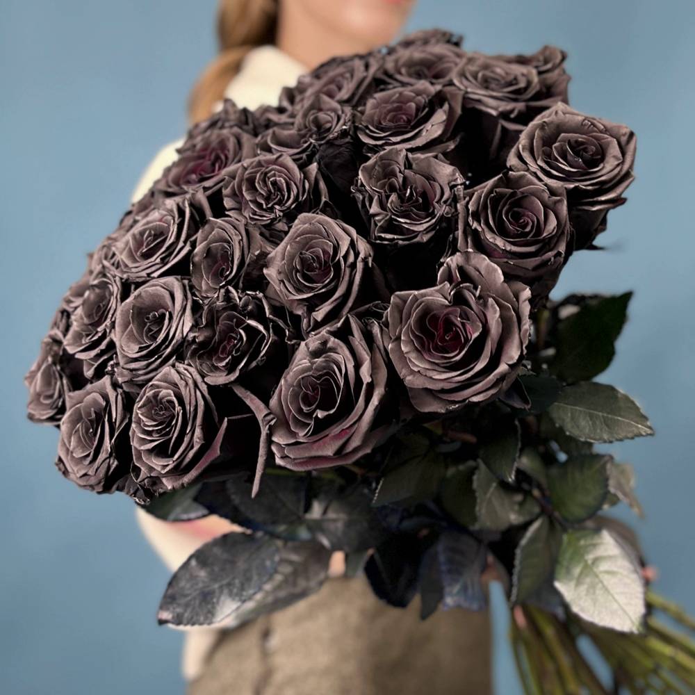 Букет из 35 чёрных роз Premium