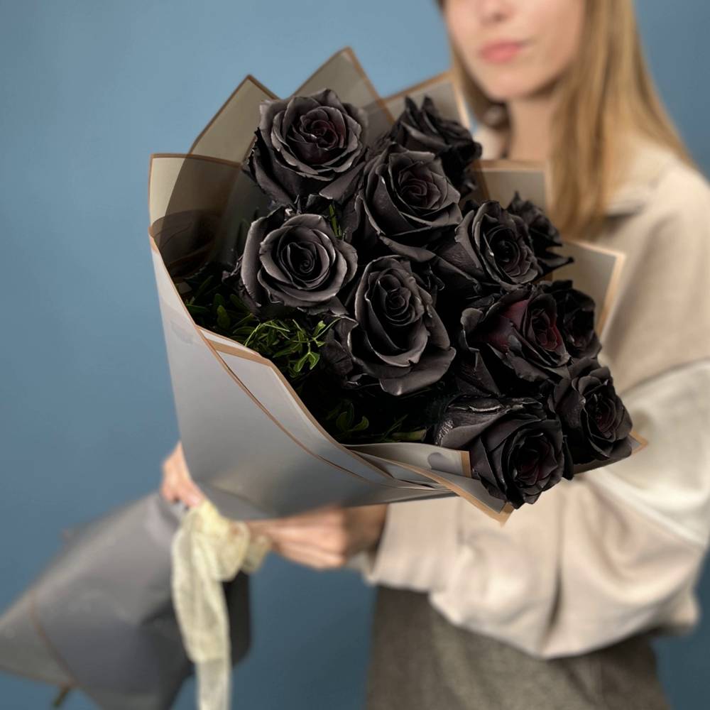 Букет из 11 чёрных роз Premium