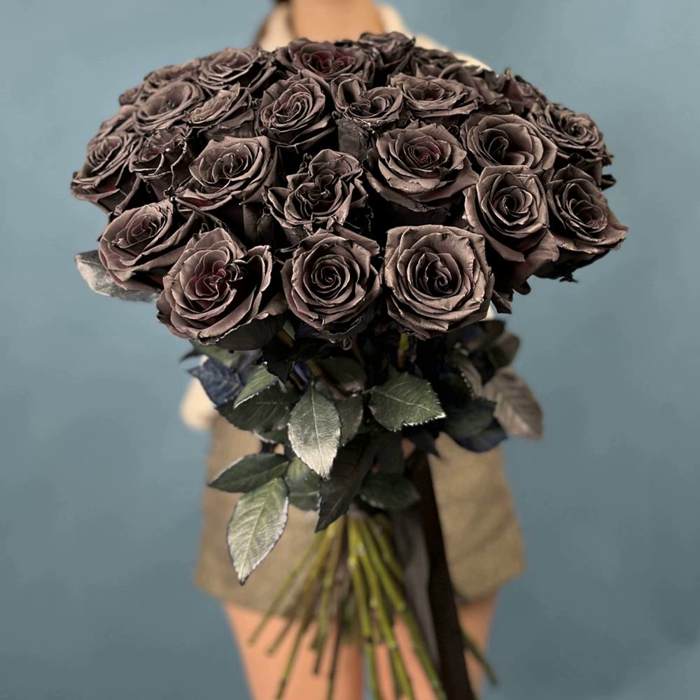 Букет из 35 чёрных роз Premium